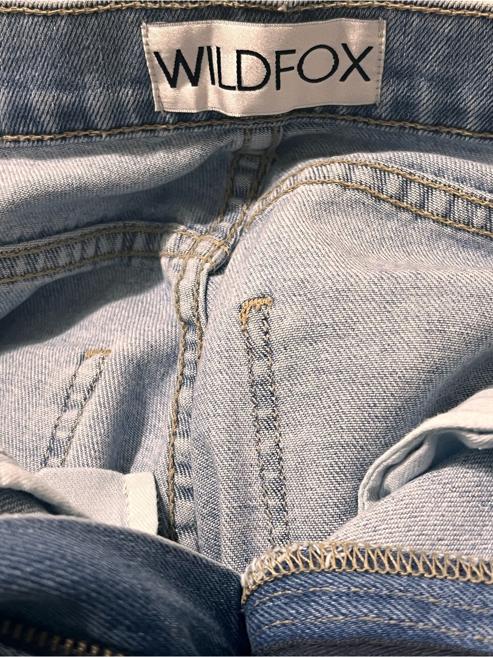 Wildfox Light Blue Shield Wide Leg Jeans New Size 26 Two Tone - Picture 6 of 7